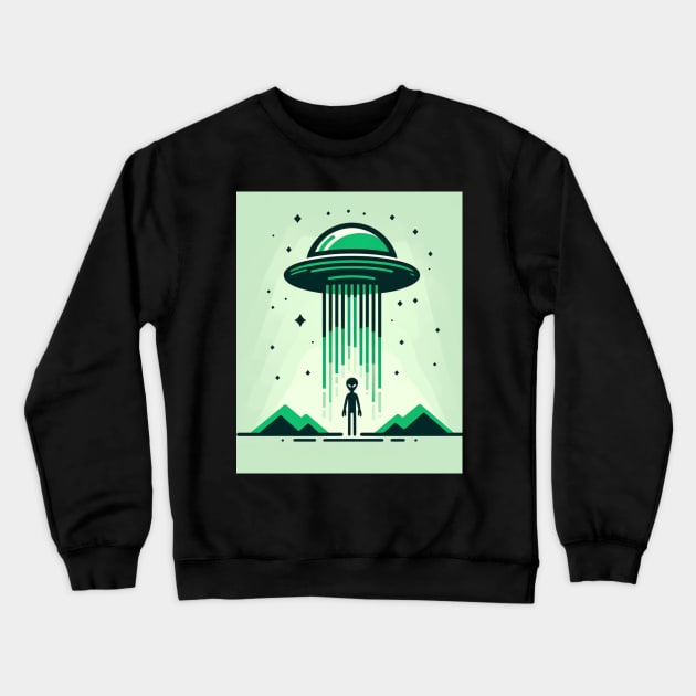 Green Alien Crewneck Sweatshirt by DarkWave